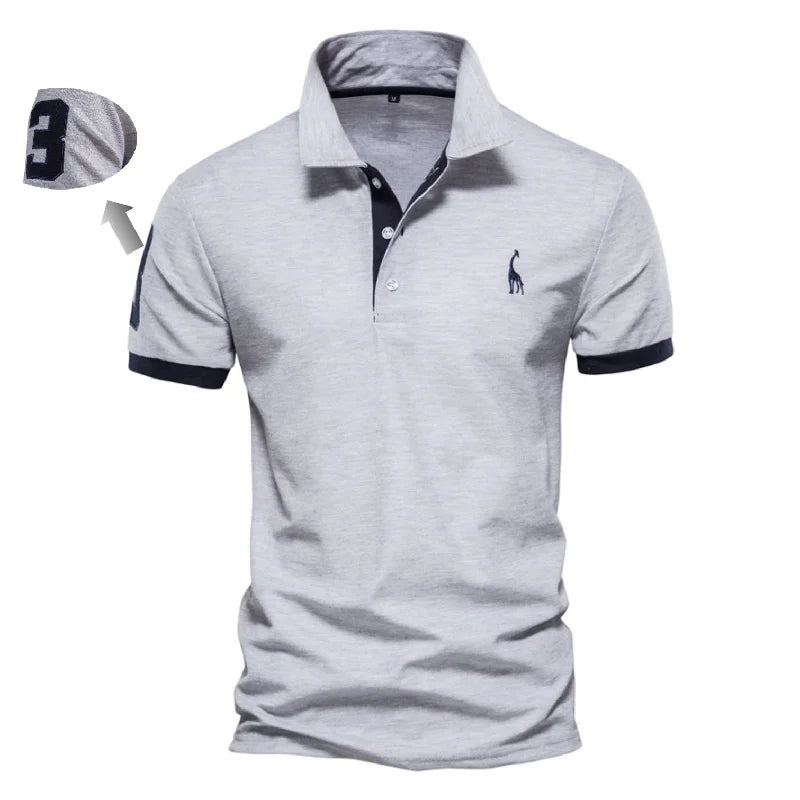AIOPESON Embroidery 35% Cotton Polo Shirts for Men Casual Solid Color Slim Fit Mens Polos New Summer Fashion Brand Men Clothing - 3KDyn